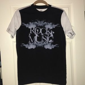 Black and White “Rock Music” T-Shirt